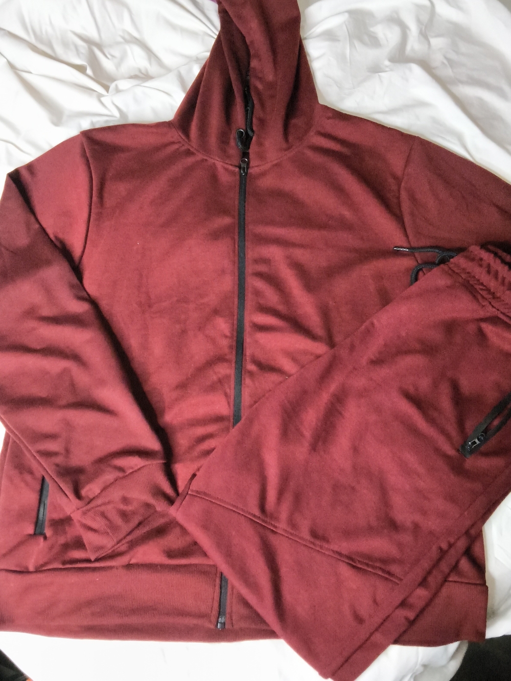Society Men's Zip-Up Hoodie & Joggers in Maroon